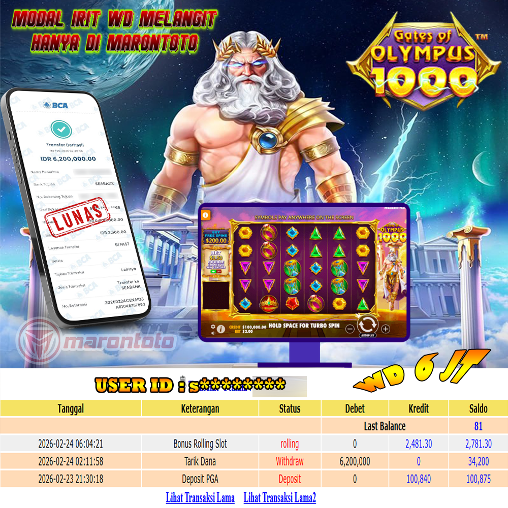 BUKTI JEPE SLOT GACOR DI GATES OF OLYMPS 1000 - PRAGMATIC PLAY ⚡️⚡️