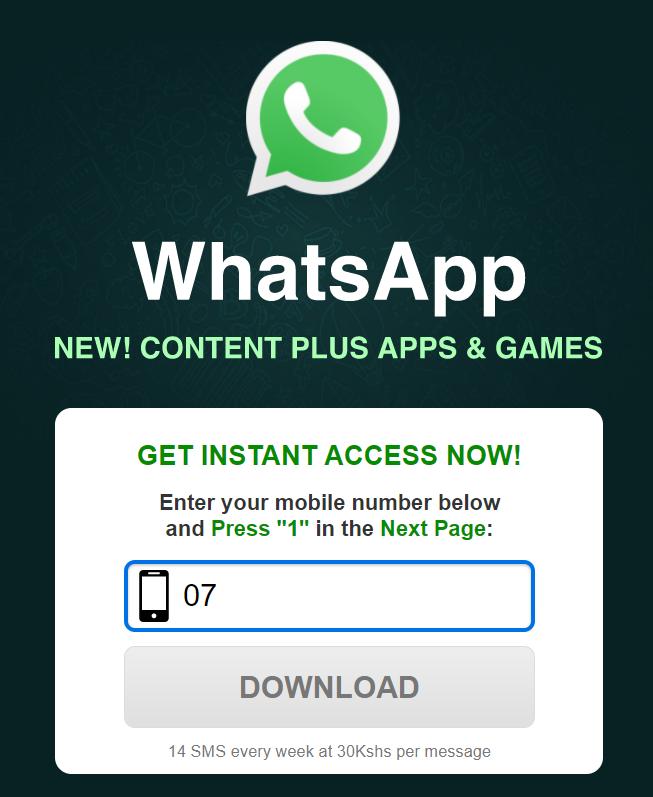 [USSD] KE | WhatsApp New Content (Safaricom)
