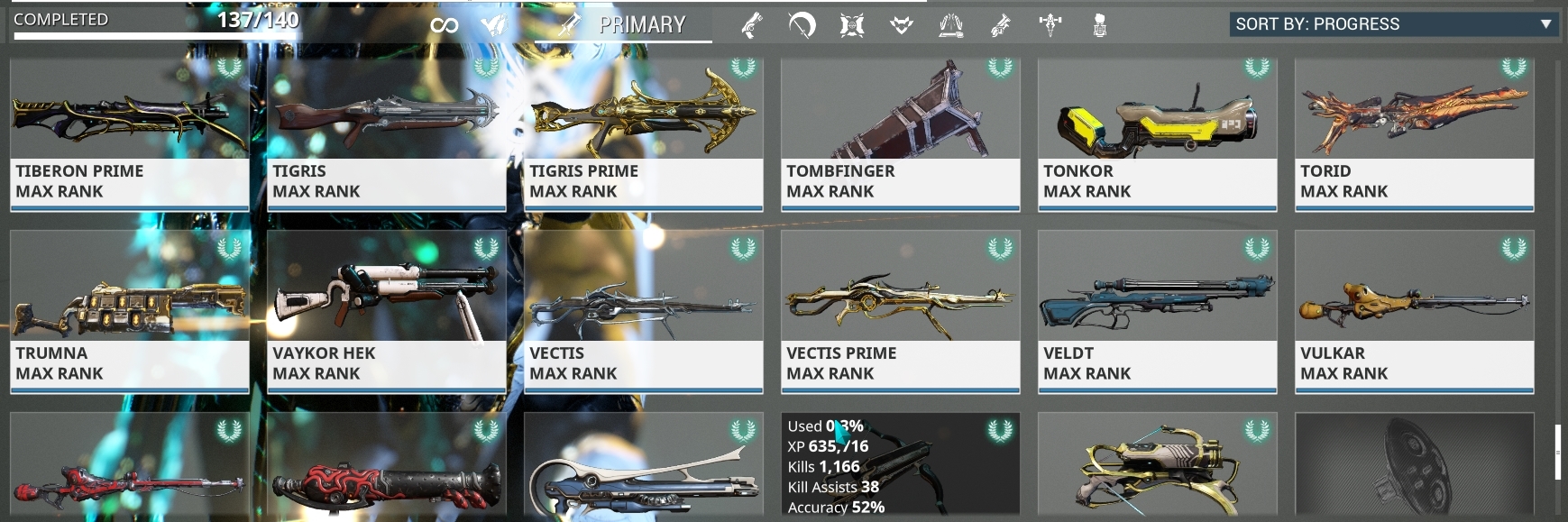 Primary Kitgun Mastery Progress has been reset? r/Warframe