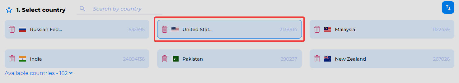 select country