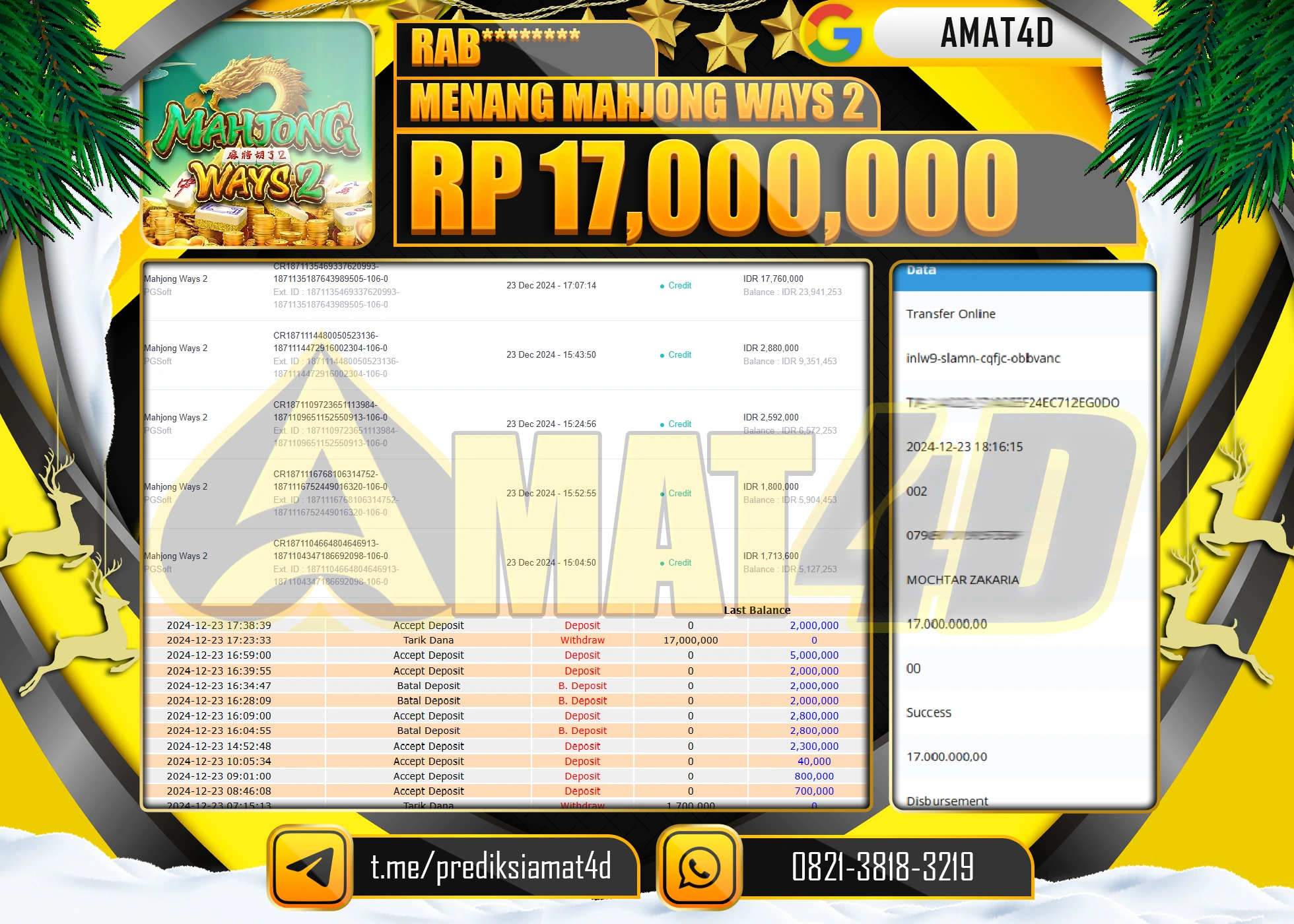 AMAT4D JACKPOT MAHJONG WAYS 2 Rp.17.000.000 BERHASIL DI BAYAR LUNAS