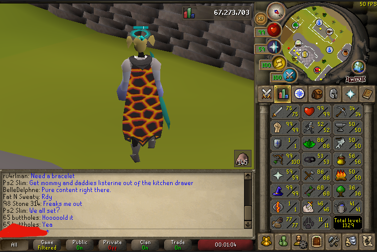 Maxed 75 attack 1 defence pure | INFERNAL CAPE | Ready to PK, Insane ...