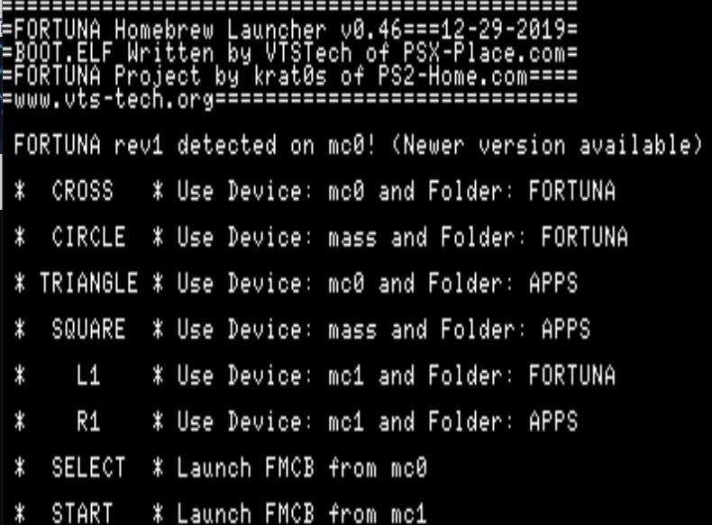 PS2 - FORTUNA Homebrew Launcher by VTSTech (BOOT.ELF replacement), Page 3