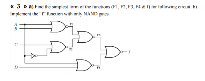 Solved Find the simplest form of the functions (F1, F2, F3, | Chegg.com
