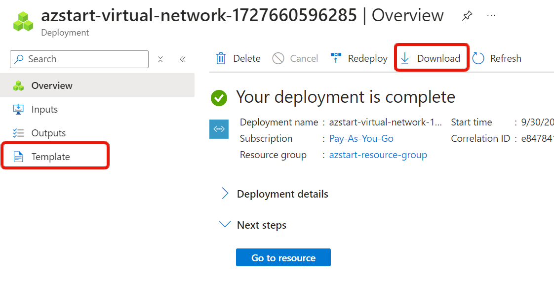Download arm template