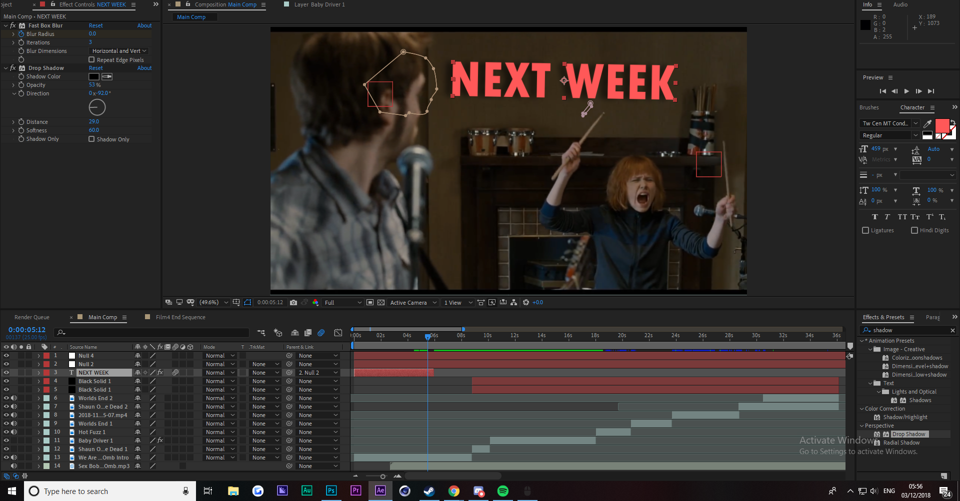 Audio Visual Techniques Matthew Hizzett (Visual Effects and Motion