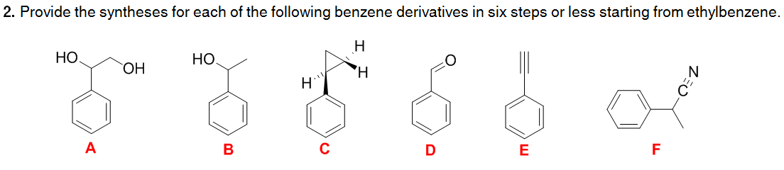 Solved Starting With Ethylbenzene, Synthesize The Following | Chegg.com