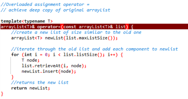 assignment operator overload array
