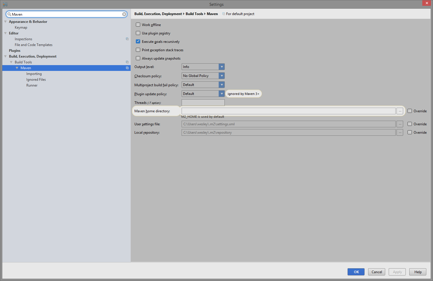 For Maven home direction navigate to the folder where you extracted 