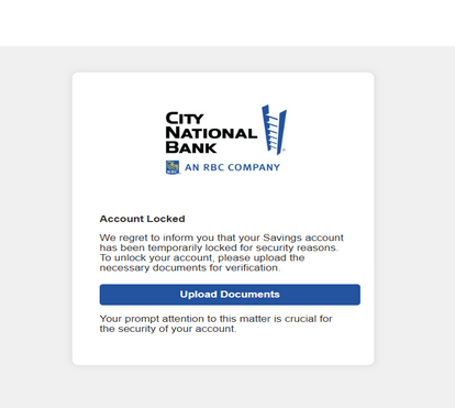 ⚫ City NAtional BAnk RBC ⚡ Letter High Quality Send Inbox HTML 2025 ⚡