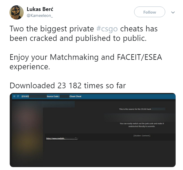 Discuss Interesting Reddit Post About The Two Biggest Private Cheats For Csgo Being Leaked