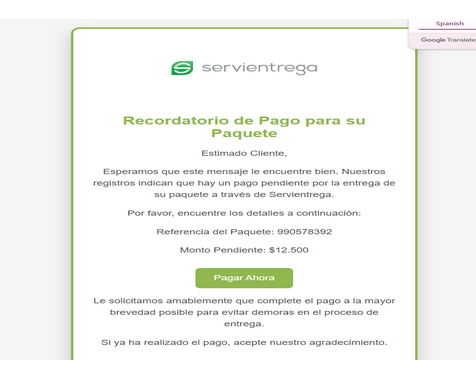 (Servientrega) Columbian post letter 2025