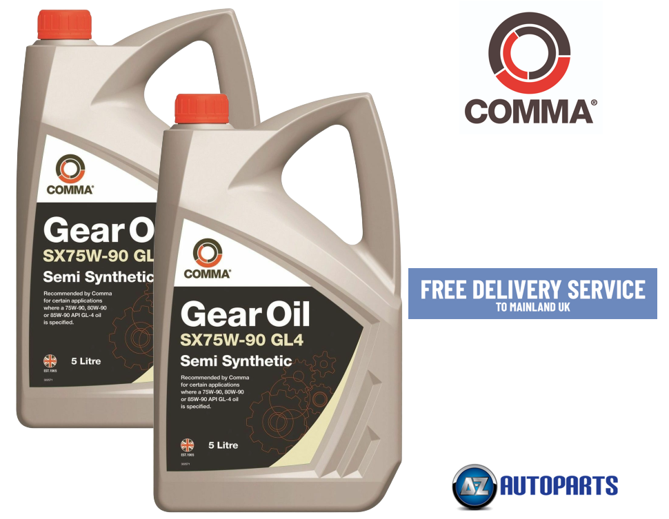 2x Comma Gear Oil SX75W90 GL4 Semi Synthetic Manual Transmission