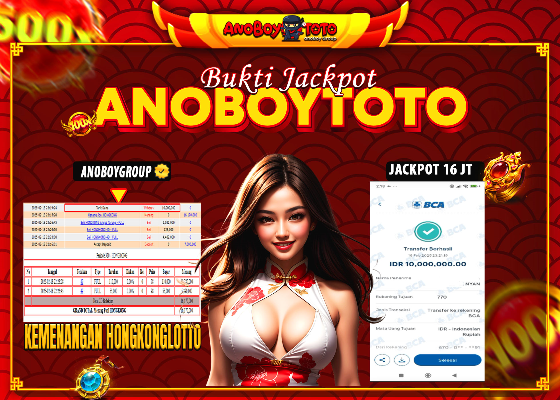 ANOBOYTOTO di Togel Hongkong RP.16.000.000 LUNAS