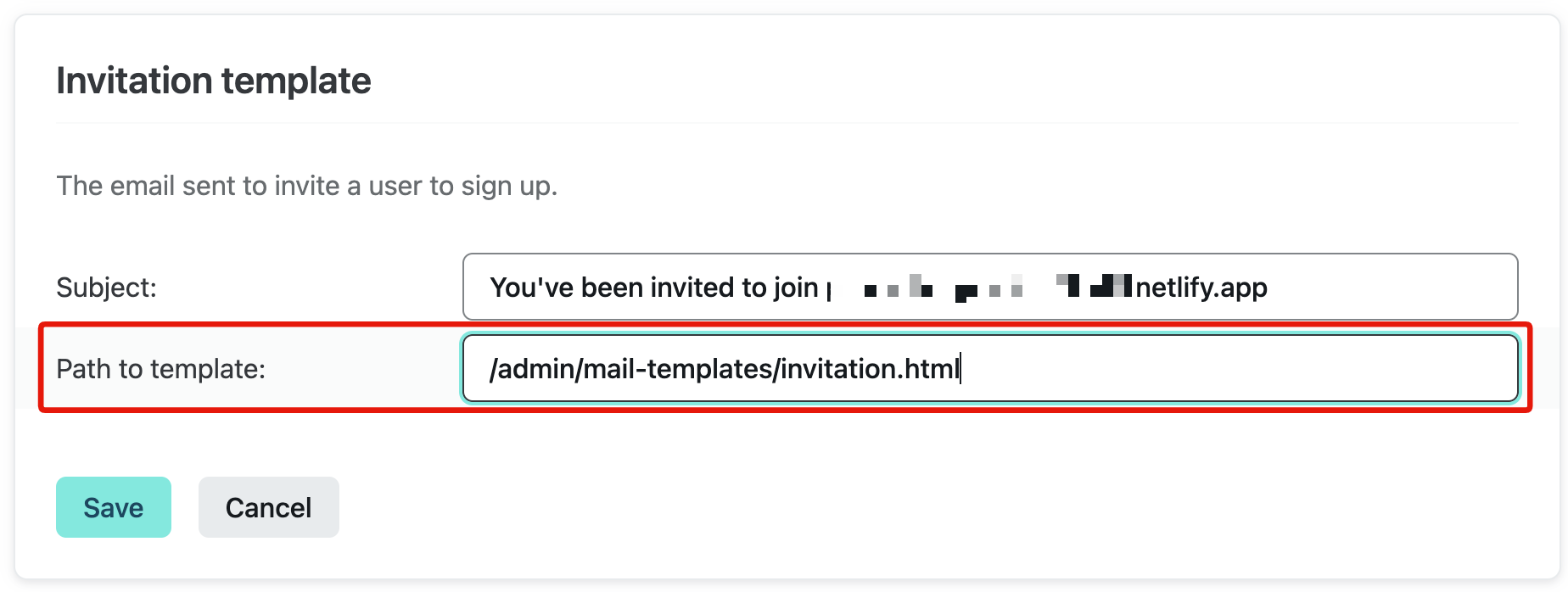 Netlify - Invitation mail template