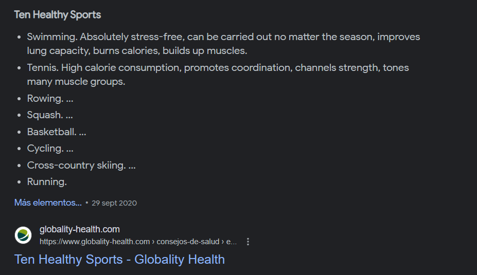 Ten Healthy Sports - Globality Health