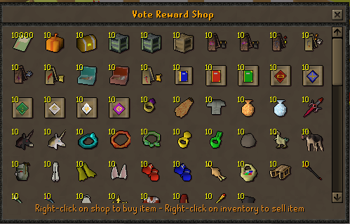 Vote Reward Shop