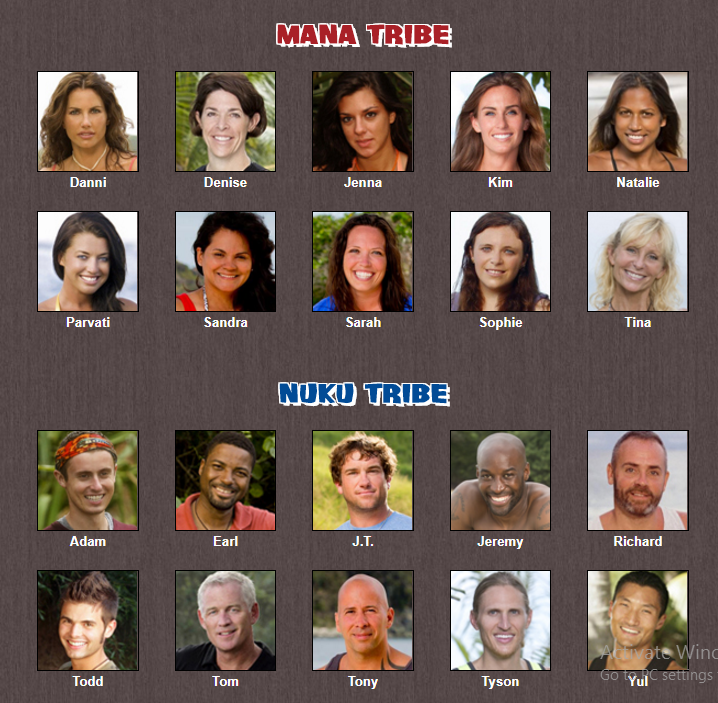 Survivor All Winners Poll  Results (Male)  r/survivor