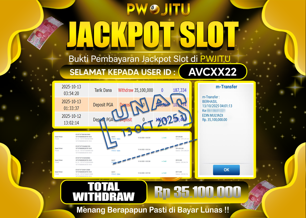 PWJITU JACKPOT SLOT SPEED WINNER Rp.35.100.000,- LUNAS