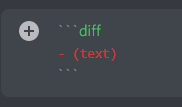Utilizing the ```diff and (text) inputs to changes the text color to red.  