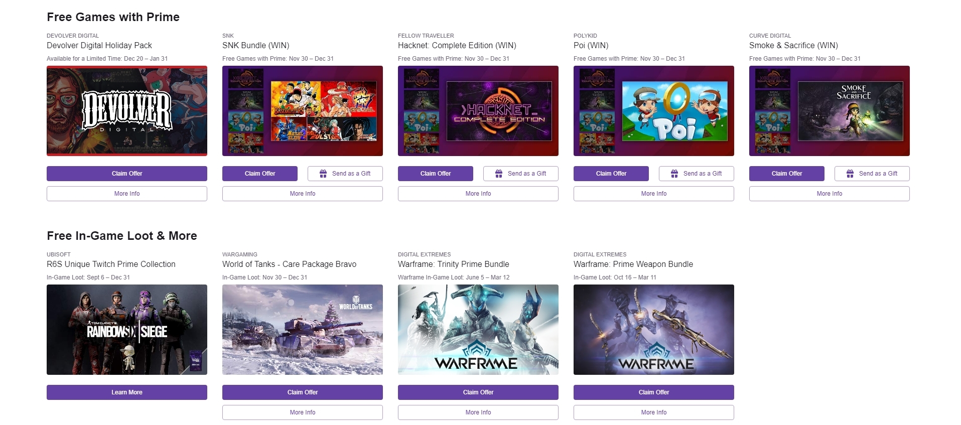 Twitch Prime Holiday Surprise: Get Seven Free Bonus Games with the