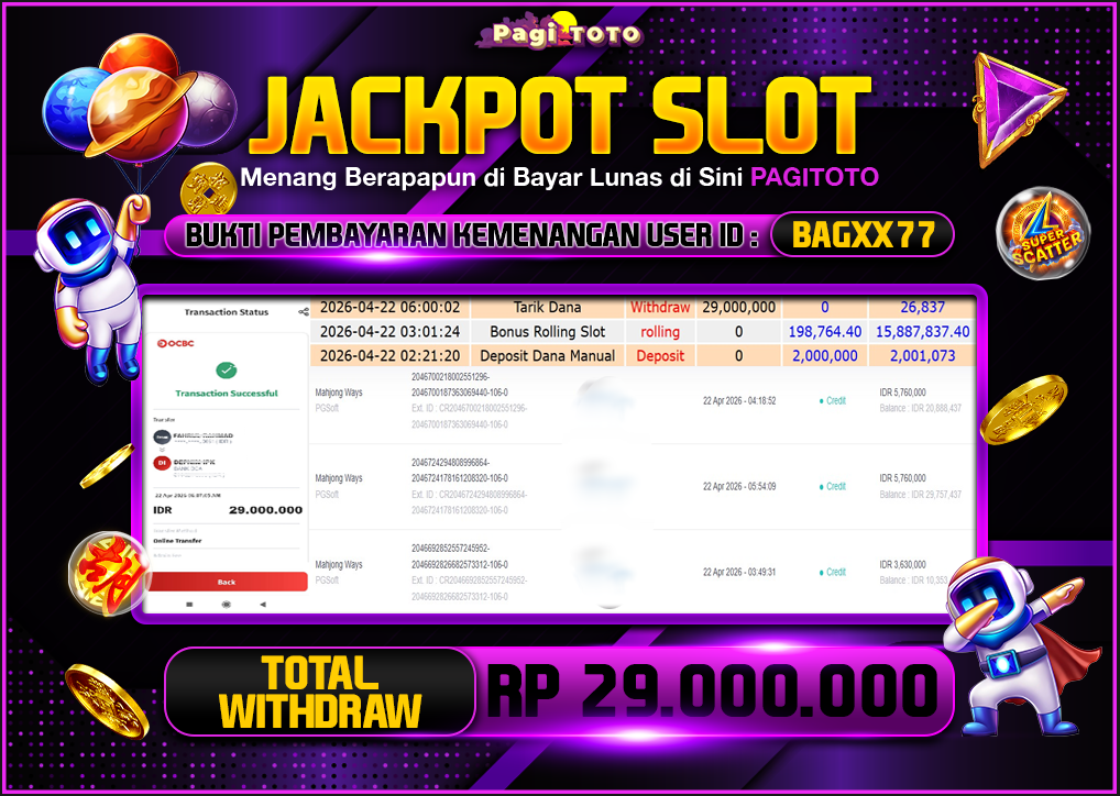 HAPPY JACKPOT MEMBER PAGITOTO SLOT MAHJONG WAYS Rp  29.000.000-, - LUNAS