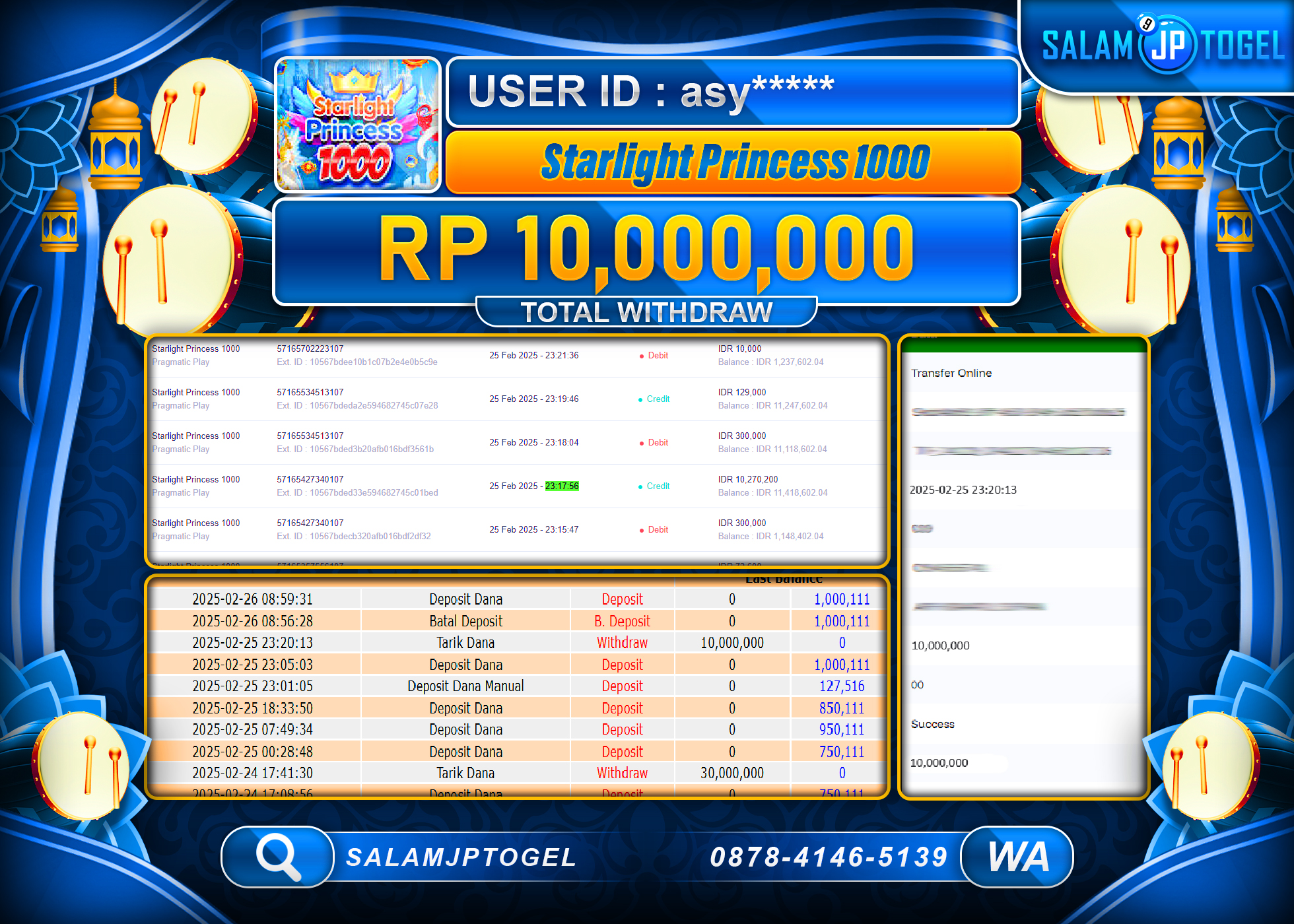SALAMJPTOGEL MENANG STARLIGHT PRINCESS 1000 Rp. 10,000,000  LUNAS
