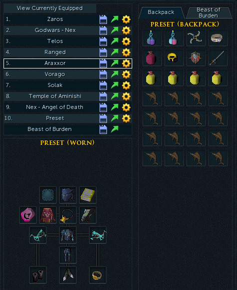 Araxxor Araxxi Inventory : R Runescape