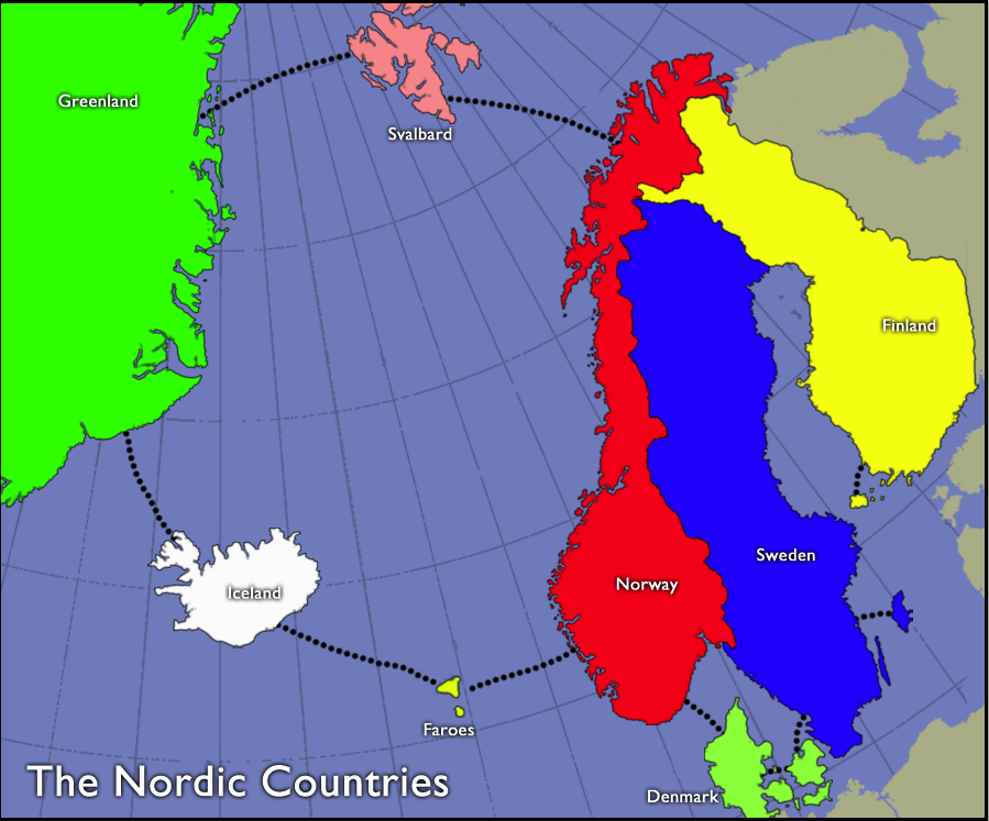 Страны скандинавии карта