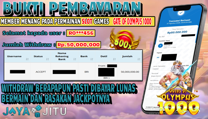 🏆 BUKTI KEMENANGAN SLOT GATES OF OLYMPOUS 1000 MEMBER  JAYAJITU🏆