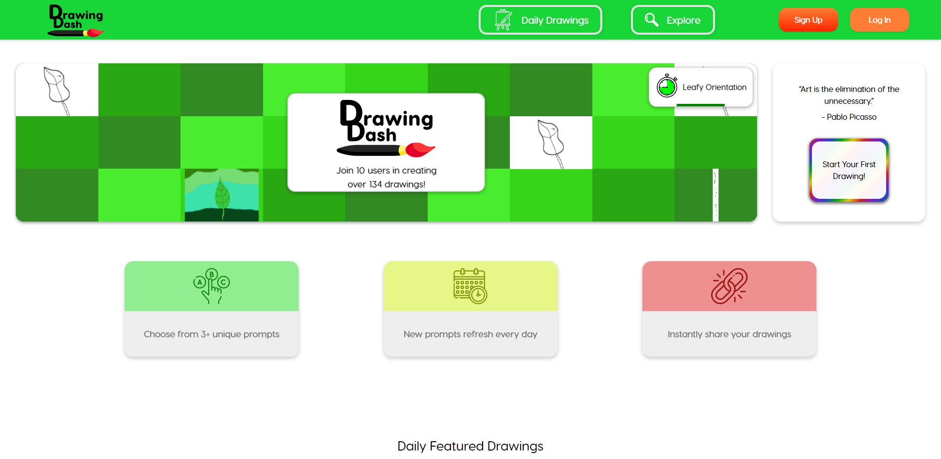 Screenshot of website