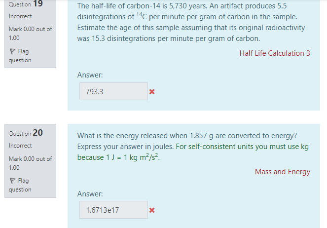 Solved Question 19 The Half-life Of Carbon-14 Is 5,730 | Chegg.com