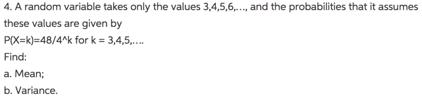 Solved A random variable takes only the values 3, 4, 5, 6, | Chegg.com