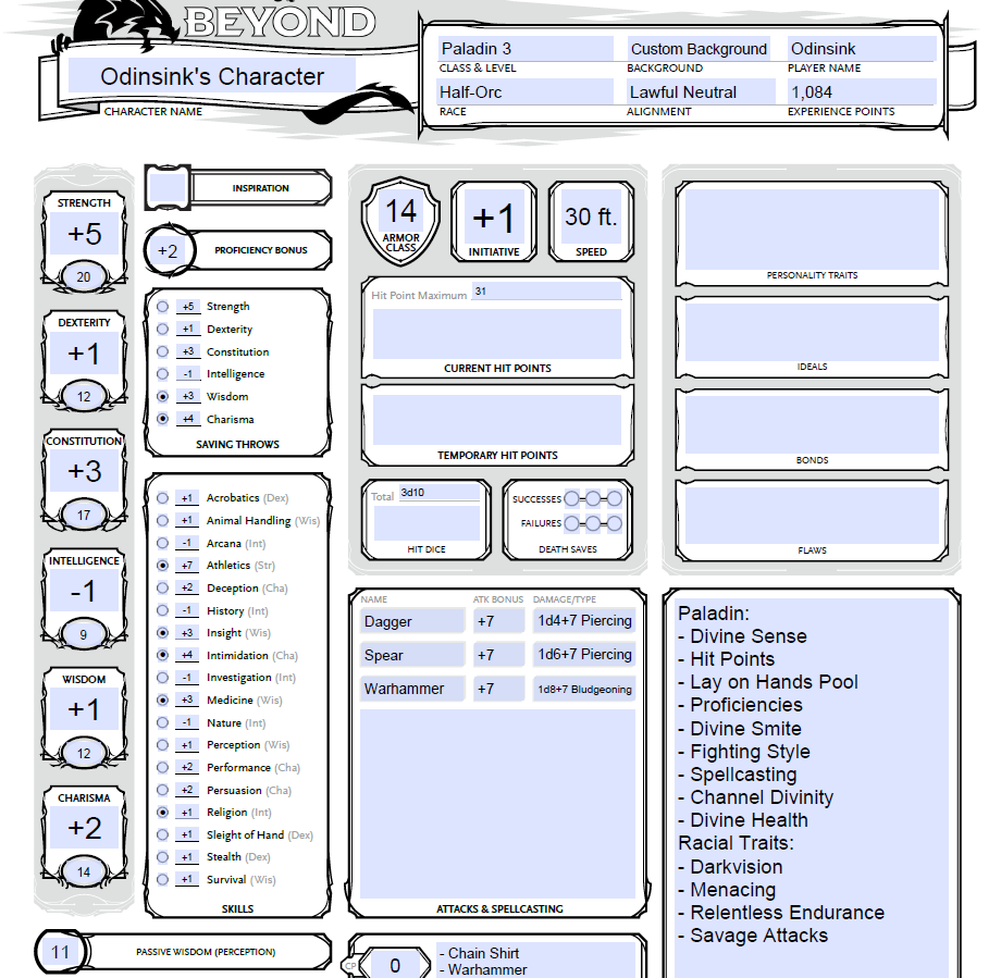 D D Beyond Filling Out Character Sheets Wrong R DnD