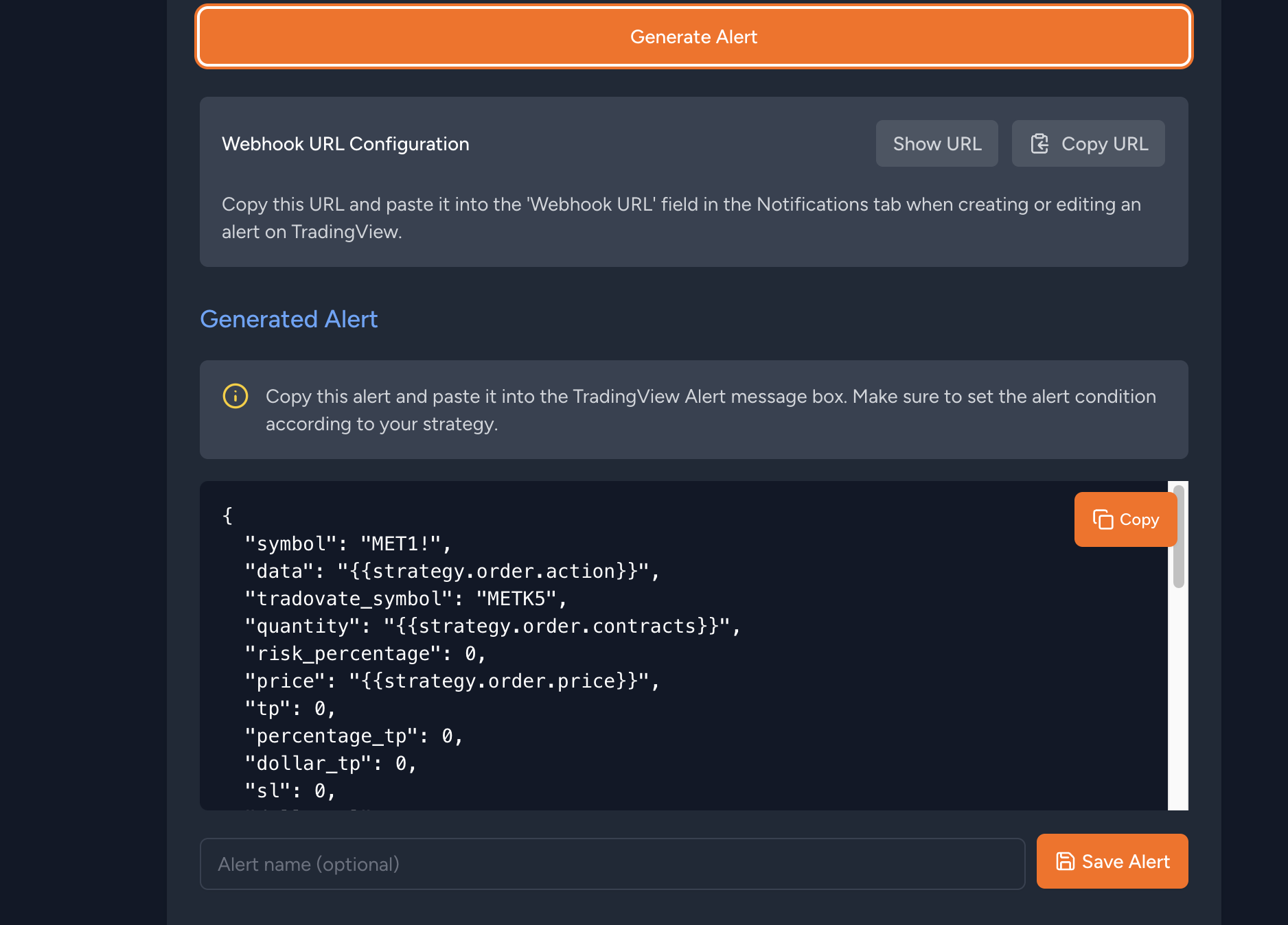 Generated alert