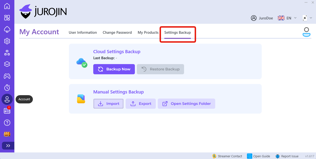 Export & Import JurojinPoker Settings