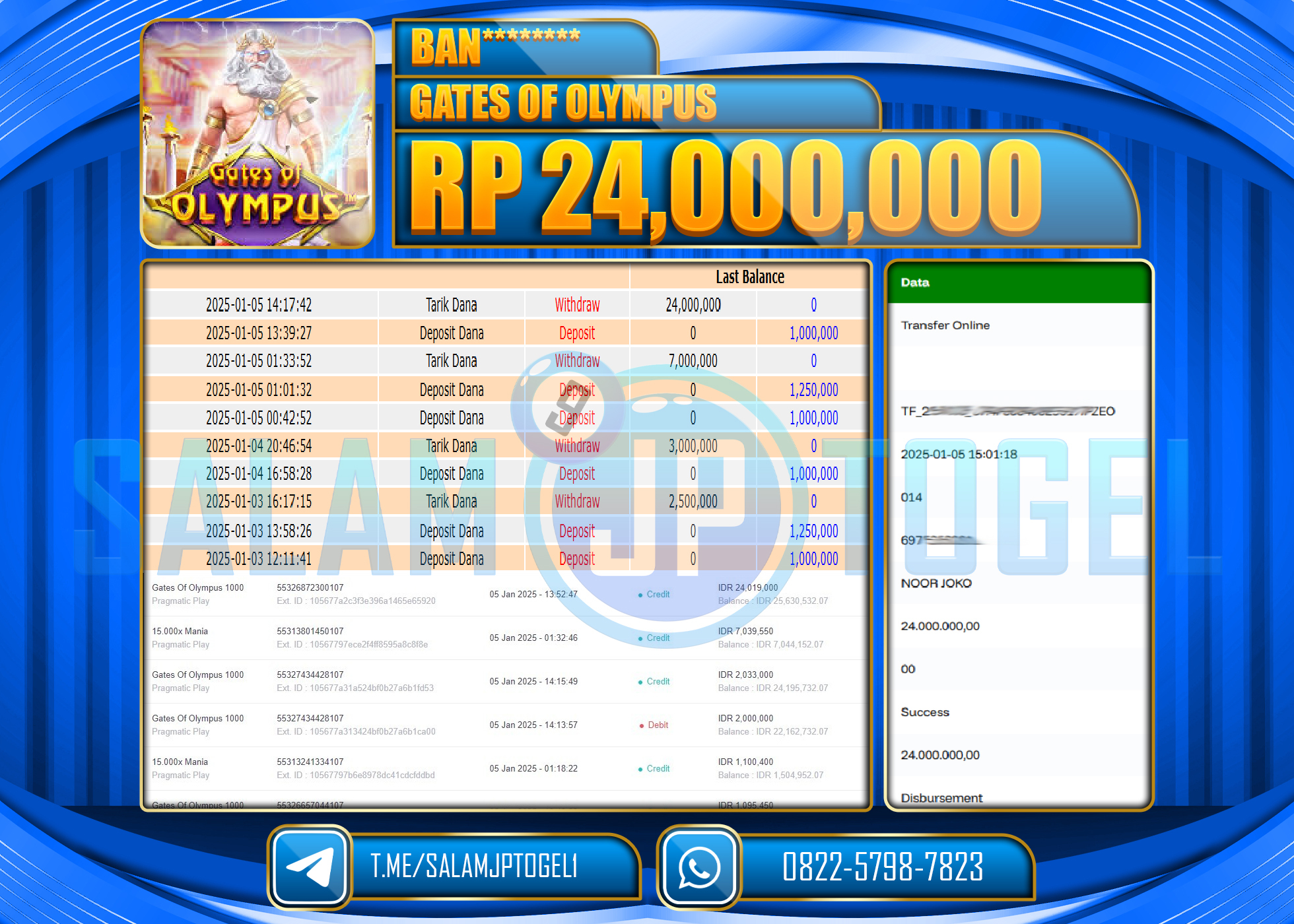 SALAMJPTOGEL MENANG GATES OF OLYMPUS GAMES Rp.24,000,000 LUNAS