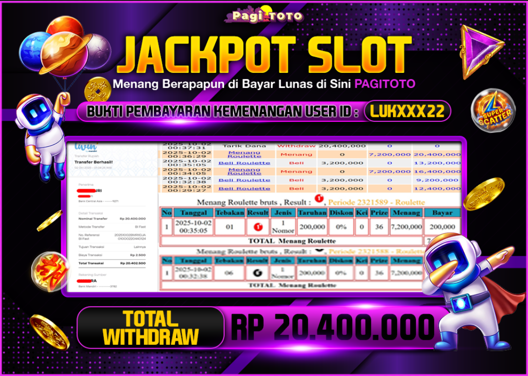 HAPPY JACKPOT MEMBER PAGITOTO LIVE GAMES ROULETTE  Rp 20.400.000-, - LUNAS