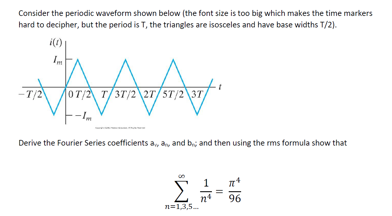 Solved Consider the periodic waveform shown below (the font | Chegg.com