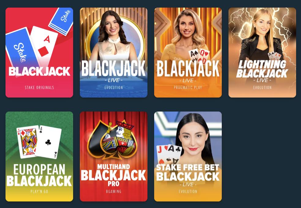 Blackjack page on stake.com