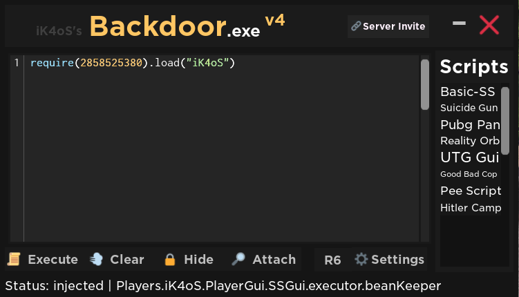 Backdoor Checker Gui V4 With Ss - roblox utg script exploit
