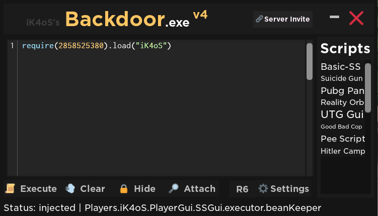 Backdoor Checker Gui V4 With Ss - roblox server side executor script