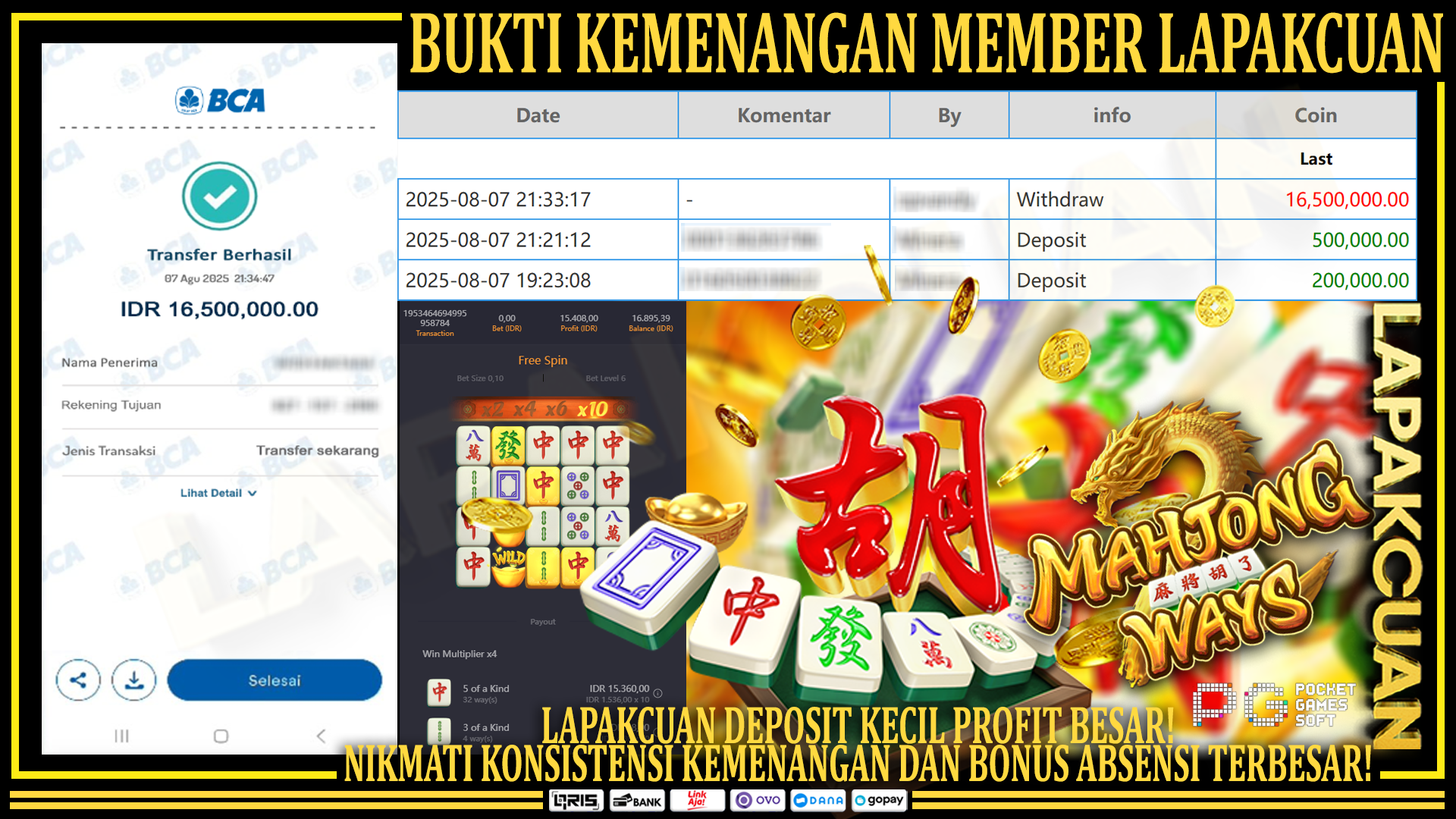 Bukti Kemenangan Member