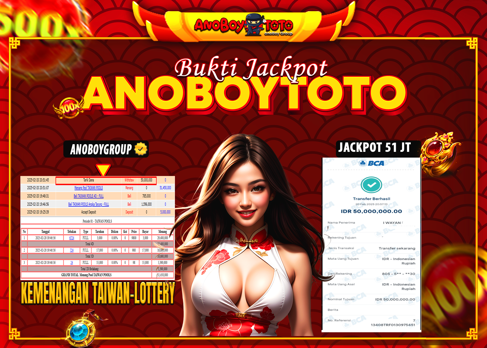 ANOBOYTOTO di Togel Taiwan RP.50.000.000 LUNAS