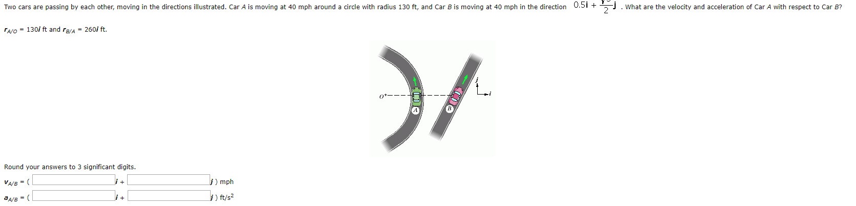 Solved Two cars are passing by each other, moving in the | Chegg.com