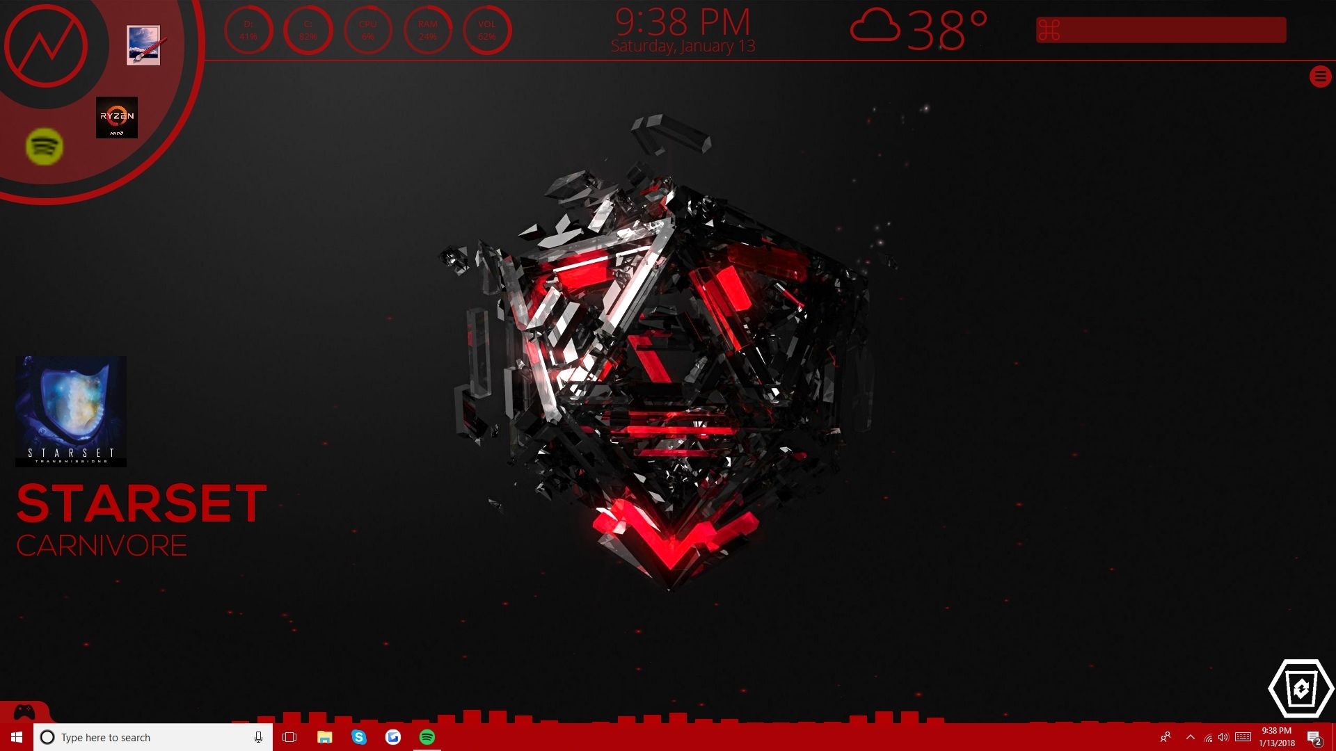 rainmeter red skins