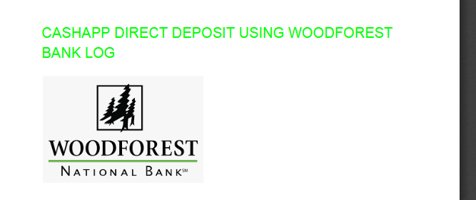 CASHAPP DIRECT DEPOSIT USING WOODFOREST BANK LOG  📕Fresh-Method✔️-High-Quality-PDF-✔️Latest-