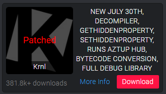 News Krnl Flagged As Patched Coco Z Taken Off The Exploits Page Wearedevs Forum - roblox exploit patched