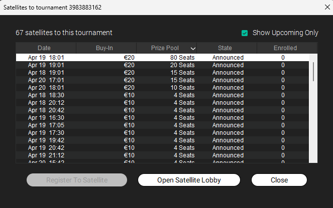 PokerStars.pt 08Mar2026 Satélites Main Event Carnaval Series 2026
