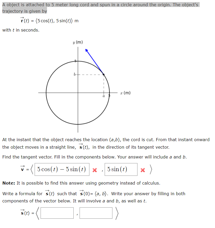 Solved A object is attached to 5 meter long cord and spun in | Chegg.com